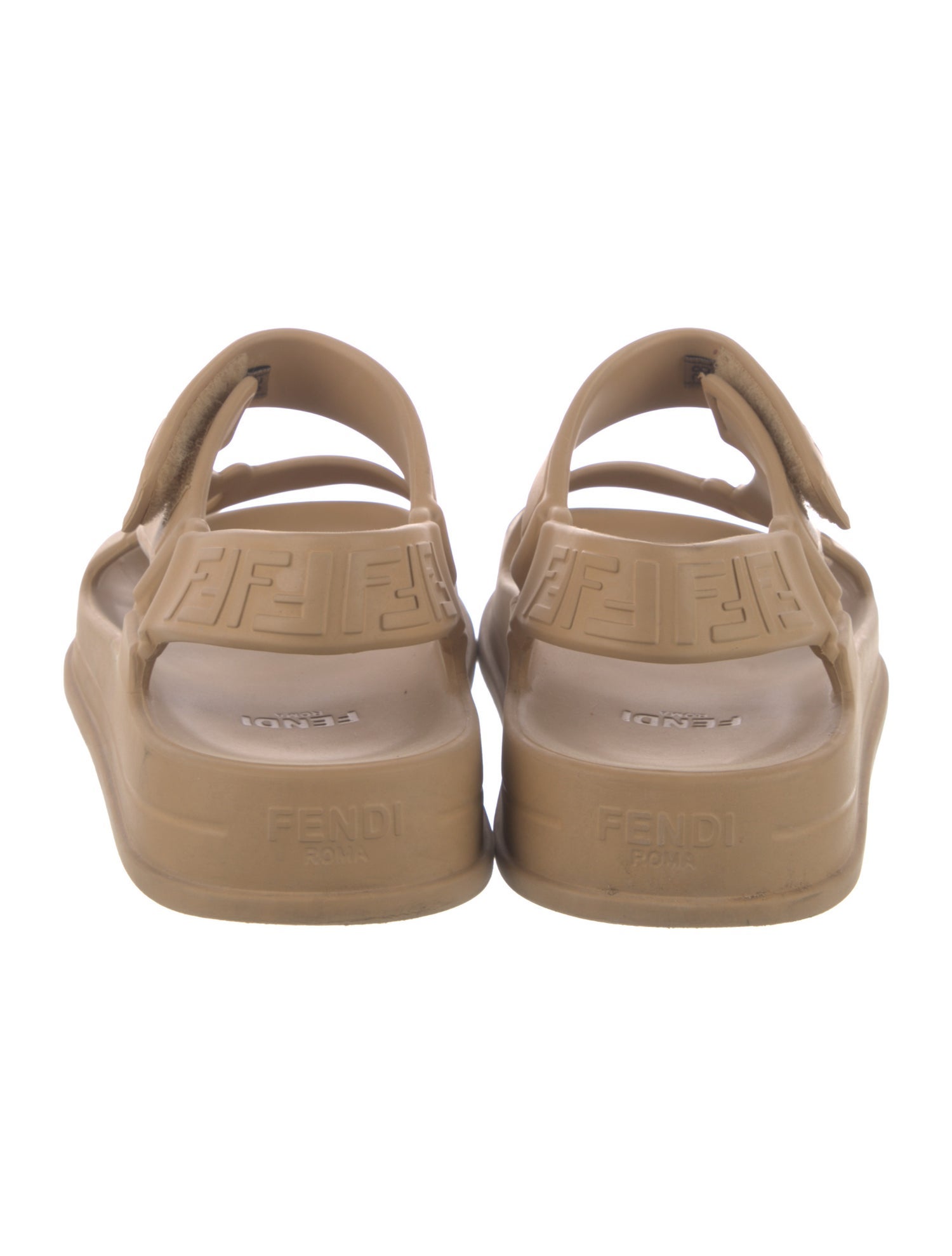 Fendi Zucca FF Logo Rubber Slingback Sandals